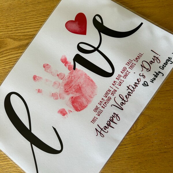 PRINTABLE Valentines Day Handprint Art Craft for Kids, Keepsake Art ...