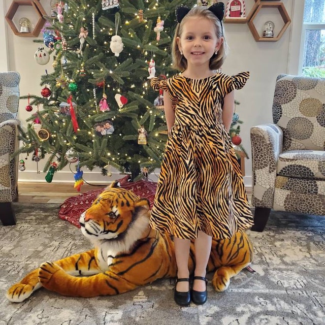 Tiger Print Dress Girls Toddler Tiger Print Dress Animal Print Dress Girls Tiger Print Dress for Baby tiger Halloween Costume Dress Etsy