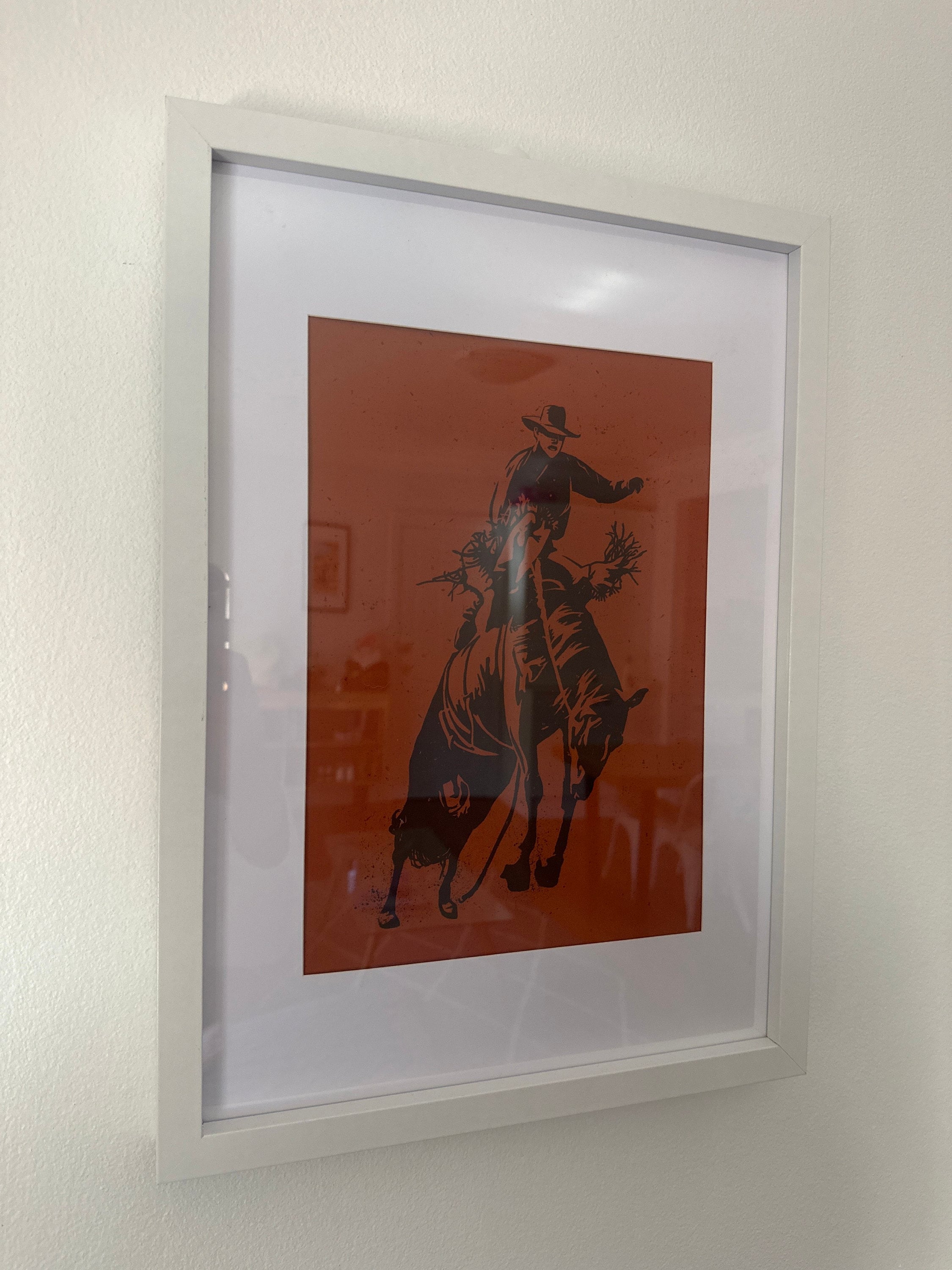 Bucking Bronco Graphic Print #1, Southwestern Western Room Decor, Cowboy Wall Art, Modern Eclectic Poster, Boho Wall Art, Illustration Print