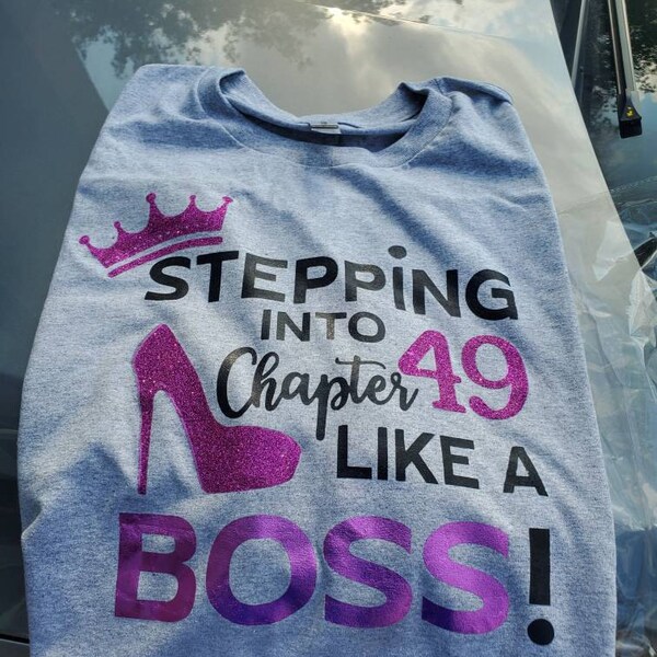 49th Birthday Svg, Stepping Into Chapter 49 Like a BOSS SVG, 49 Svg ...