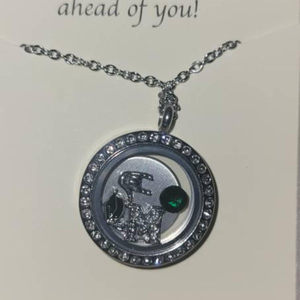 Graduation Floating Charm Locket Necklace, Medium Circle Locket, Class ...