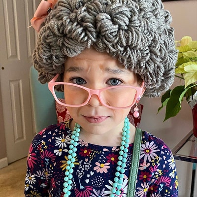 Old Lady Wig 100th Day of School Granny Wig Crochet Pattern Digital ...