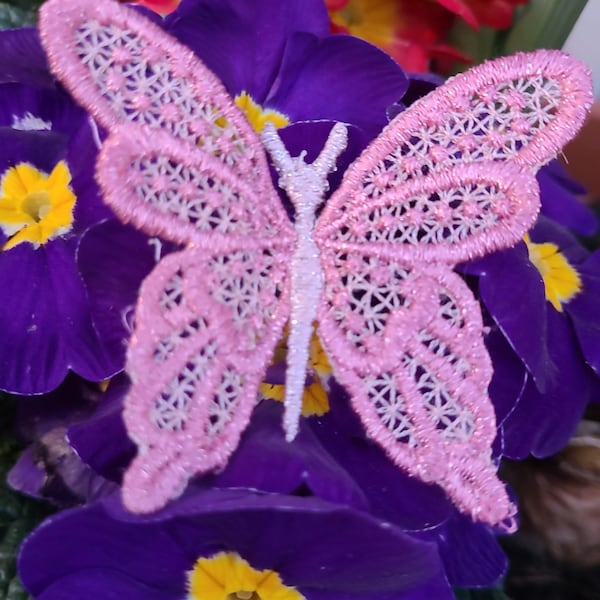 Cute FSL Butterfly Dimensional Free Standing Lace Machine Embroidery ...