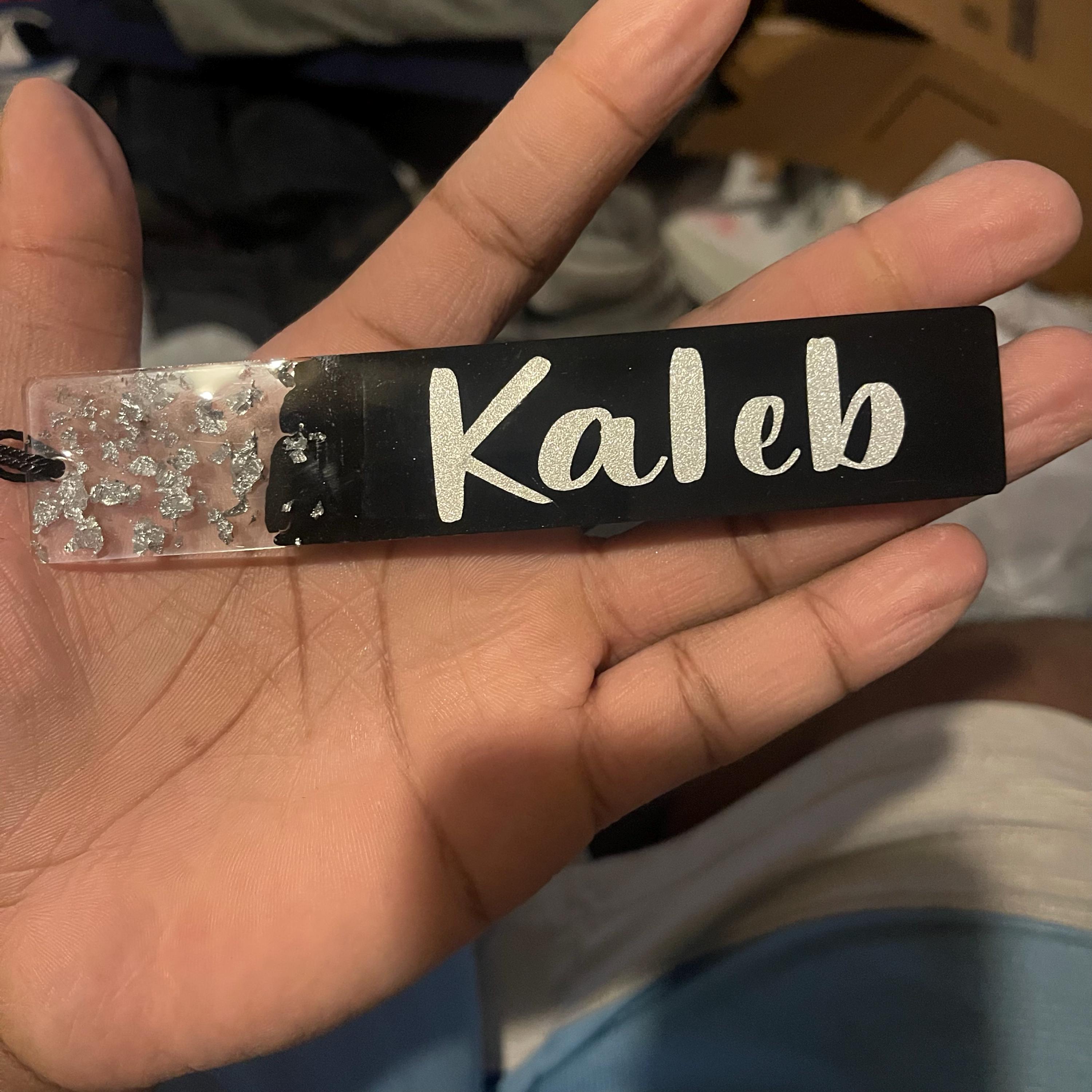 Personalized Gold and Silver Flake Resin Bookmark/Handmade Custom Name Bookmark