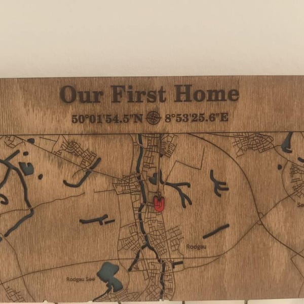 Where It All Began Map, Anniversary Gift for Her, Custom Coordinates ...