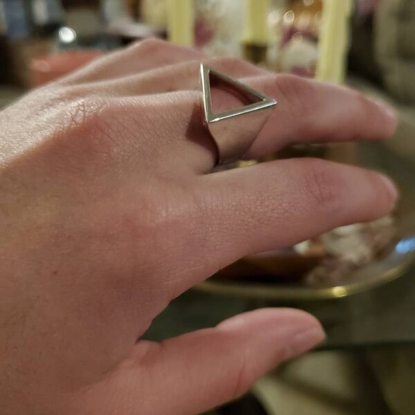 Triangle Ring/ Silver Triangle Ring/ Ring Silver Triangle/ Triangle ...