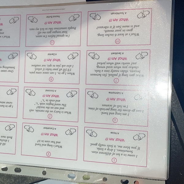 24 What Am I Innuendo Bridal Shower Games, Innuendo Riddle Bachelorette ...