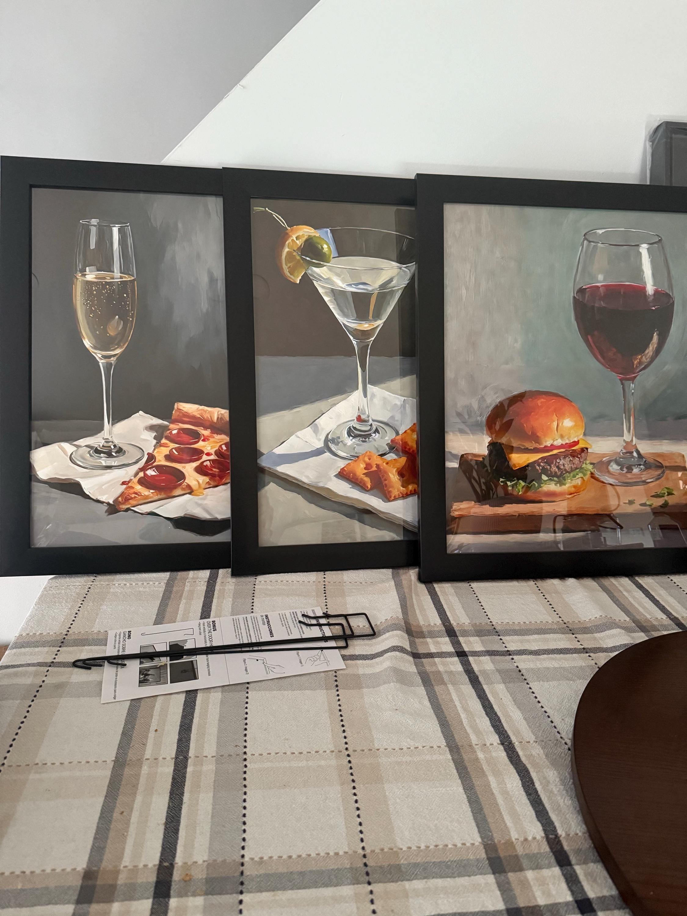 Martini and Cheese Crackers Print | Cute Quirky Whimsical | Cocktail Art Bar Cart Decor | Elegant Oil Painting Gift | Trendy Kitchen Wall