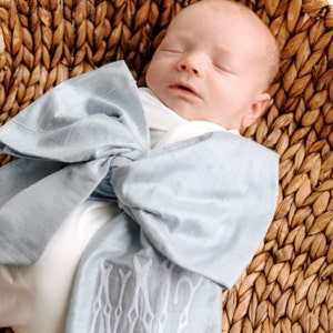 Custom Monogrammed Newborn Swaddle Sash Photo Proppastel Blue - Etsy