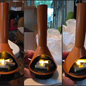 Miniature Mid-Century Modern-style LED Fireplace