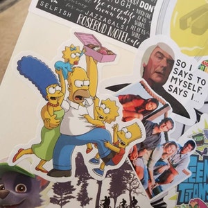 The Simpsons Sticker Pack 12 pcs | Pop Culture Family | Waterproof Sticker Packs | Vinyl Stickers | Random Simpsons Sticker | Collectable