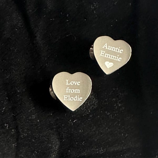 Personalised Engraved Silver Heart Charm Tag – Any Message, Custom Engraved Gift