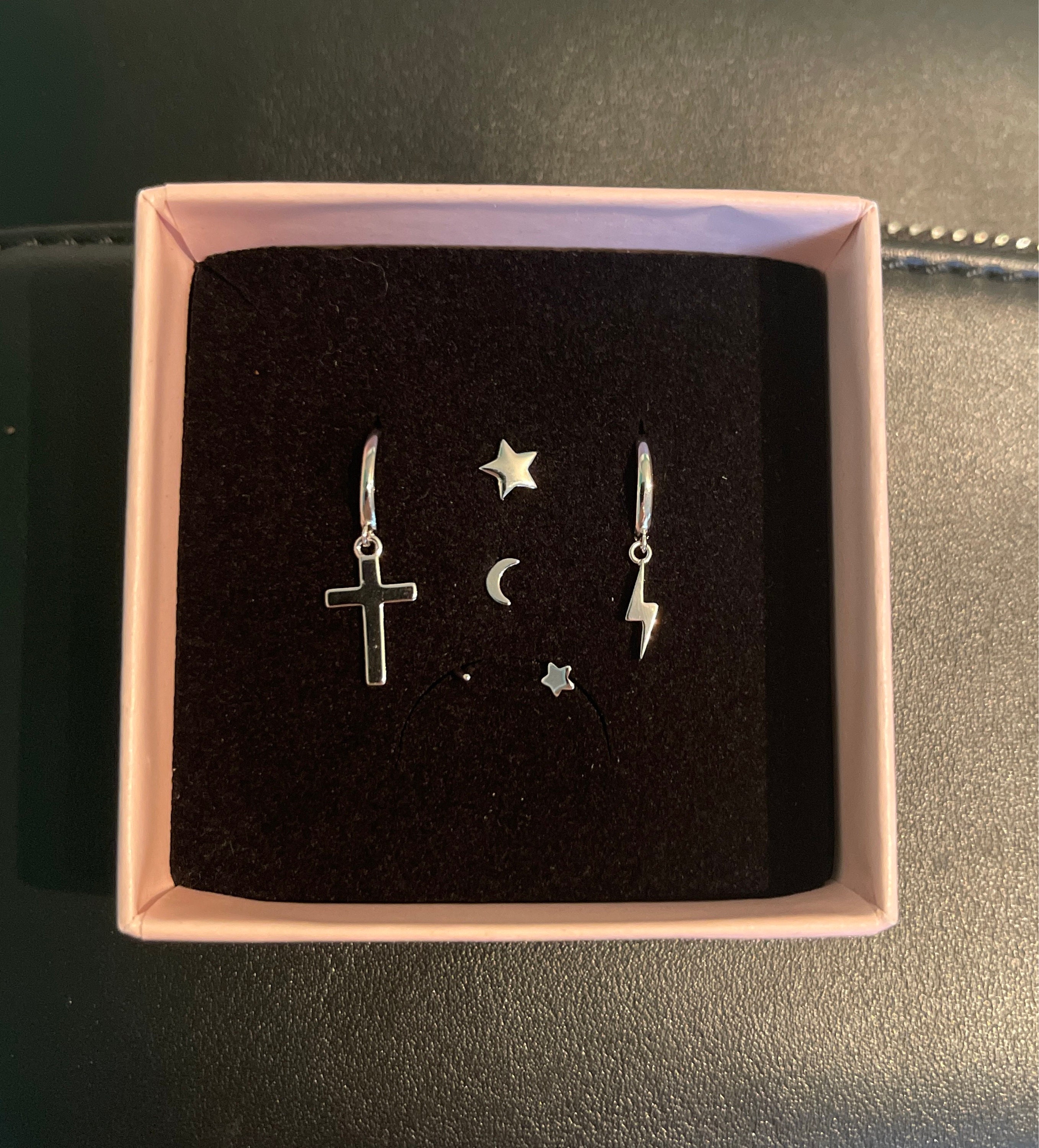 Dainty & Minimalist Cross Shaped Charm Huggie Hoop Earrings