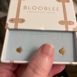 Customer photo, Baseball Stud Earrings