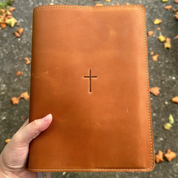 Personalized Leather Bible Cover, Engraved Leather Book Cover, Custom — free download