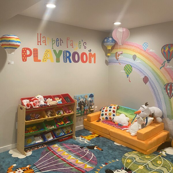 Playroom Vinyl Decal With Personalized Names | Children Bedroom Wall ...