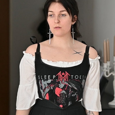 Romantic Corset Sewing Pattern With Straps, Adjustable Lacing at Back