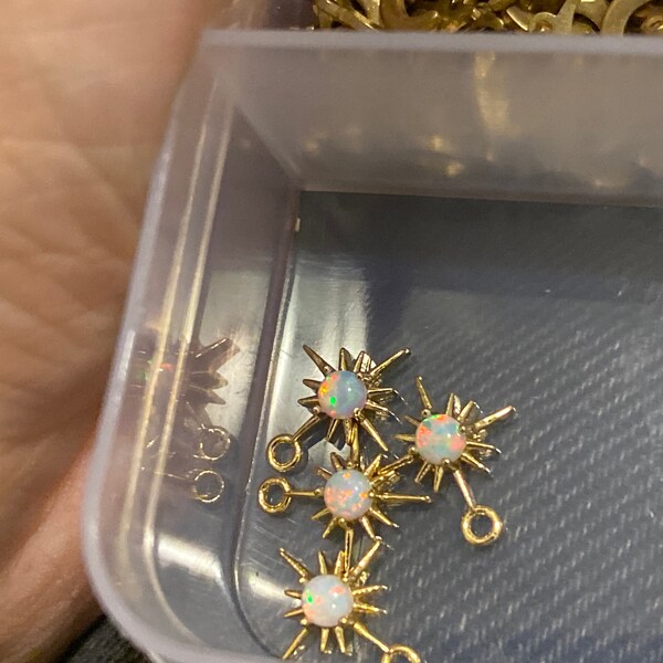 SUNNYCLUE 30 Pcs Gold Star Charms - Cubic Zirconia Rhinestone Alloy Charms For Jewelry Making