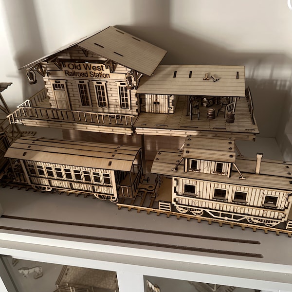 Wild West Railroad Train Station Files for Laser Cut (SVG, XCS, DXF ...