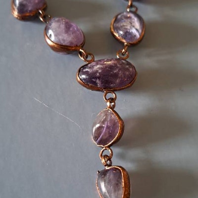 Labradorite Electroformed Adjustable Necklace Handcrafted Copper Holiday 18.0