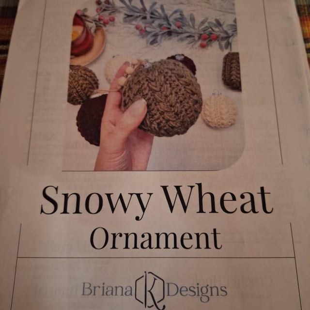 A customer's finished Snowy Wheat Stitch Ornament Crochet Pattern