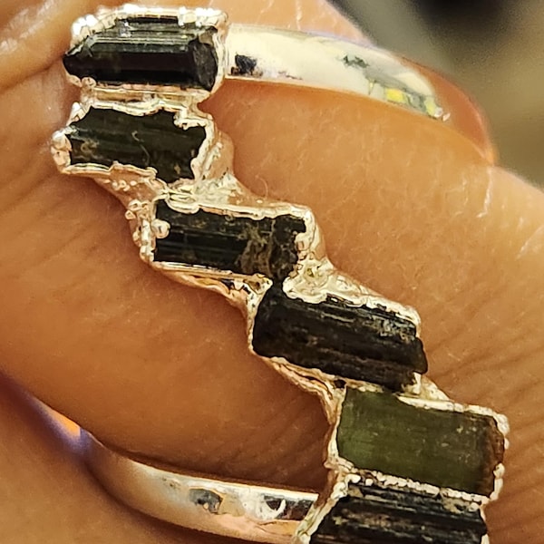 Multi Tourmaline Gemstone Handmade Ring | Stackable Ring | Statement ...