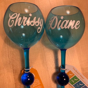 The Beach Glass Teal Tides Floating Wine Glass - the beach glass