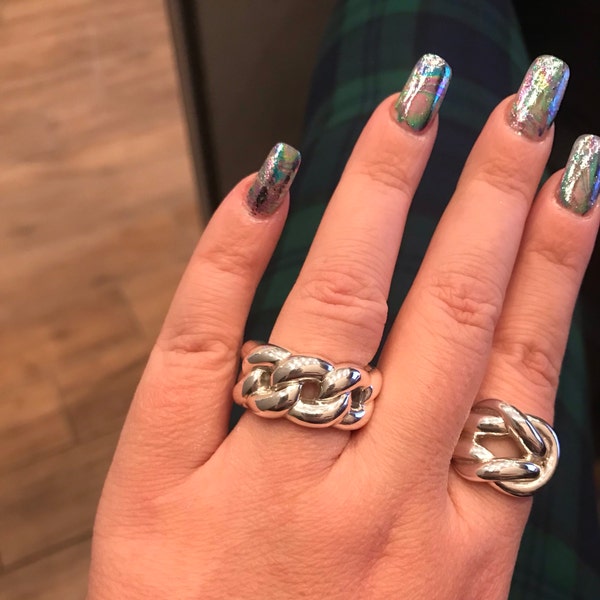 HEAVY ROPE RING, Rope Ring, Twisted Ring, Stack Ring, Silver Rope Ring ...