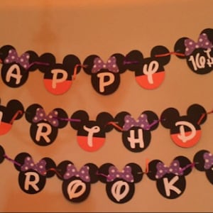 Mickey and Minnie Birthday Banner, Mickey and Minnie Banner, Mickey and ...