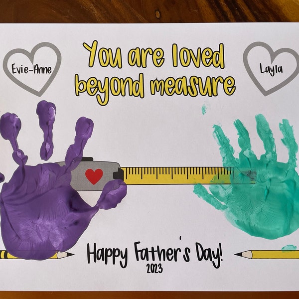 Tape Measure Father's Day Handprint Craft Printable, Tool Craft for ...