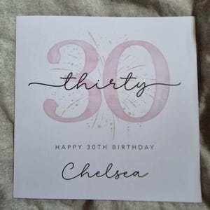 White Cotton Cards 30. Geburtstag Karte – Pink Champagne | Handgefertigt, 16x16 Cm, Mit Strass