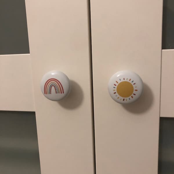 Rainbow Nursery Knobs, Kids Room Cabinet Knobs, Furniture Improvement ...