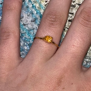 Customer photo from Jess, Dainty Raw Citrine Ring in Yellow Gold