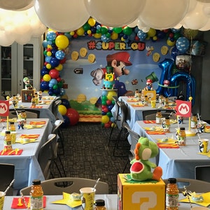 Super Mario Birthday Backdrop Custom Birthday Banner Event Etsy Super Mario Birthday Backdrop Custom Birthday Banner Event Etsy