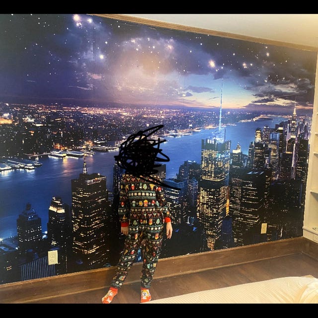 ニューヨーク市夜景壁画 - スカイライン壁紙 - NY 剥がして貼る壁