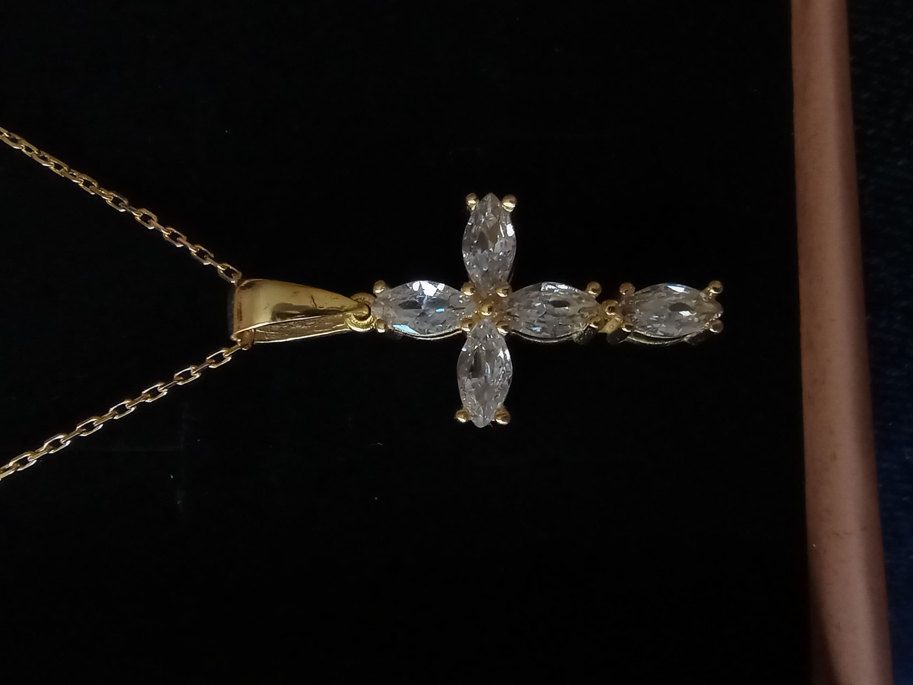Sterling Silver Cross Necklace, Dainty Cross Pendant, Cubic Zirconia Cross Necklace, Gift Cross Pendant, Religious Charms, Christian Gifts