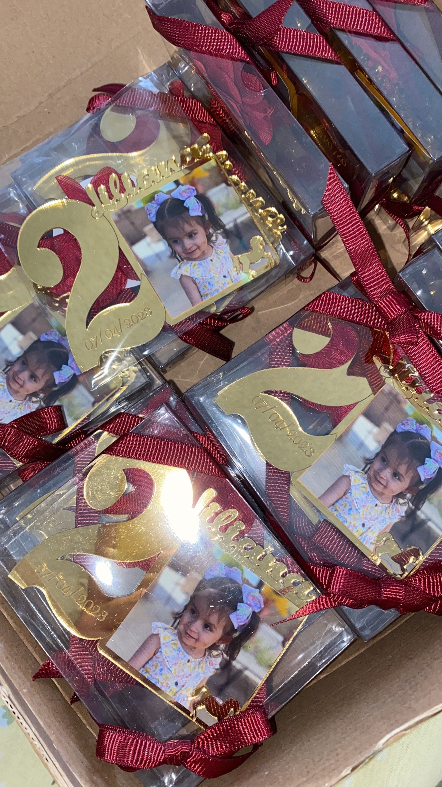 Custom 2nd Birthday Photo Magnet, Second Birthday Favors, Age  Birthday Photo Favors, Picture Frames, 2 Year Old Birthday Party Gifts