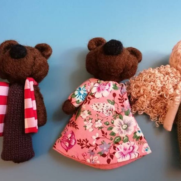 Marionnettes à Doigts – Crèche De Noël En Laine Feutrée Et Tricot (fait Main)
