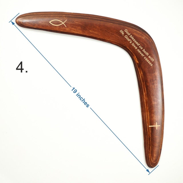 Boomerang En Bois Personnalisé Avec Gravure Laser – Retour Garanti Pour Adulte Et Enfant, Cadeau Plein Air Anniversaire, Camping, Parent-enfant (rouge)