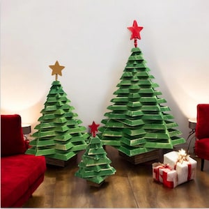 best selling, unique, multi layered, handmade, reclaimed wood custom  Christmas tree