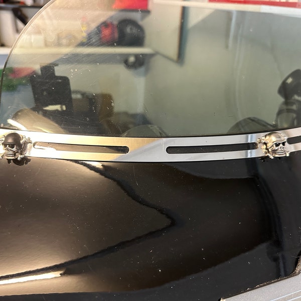 4x Coprivite A Teschio Neri Per Targa Moto - Tappi Per Bulloni Harley-Davidson