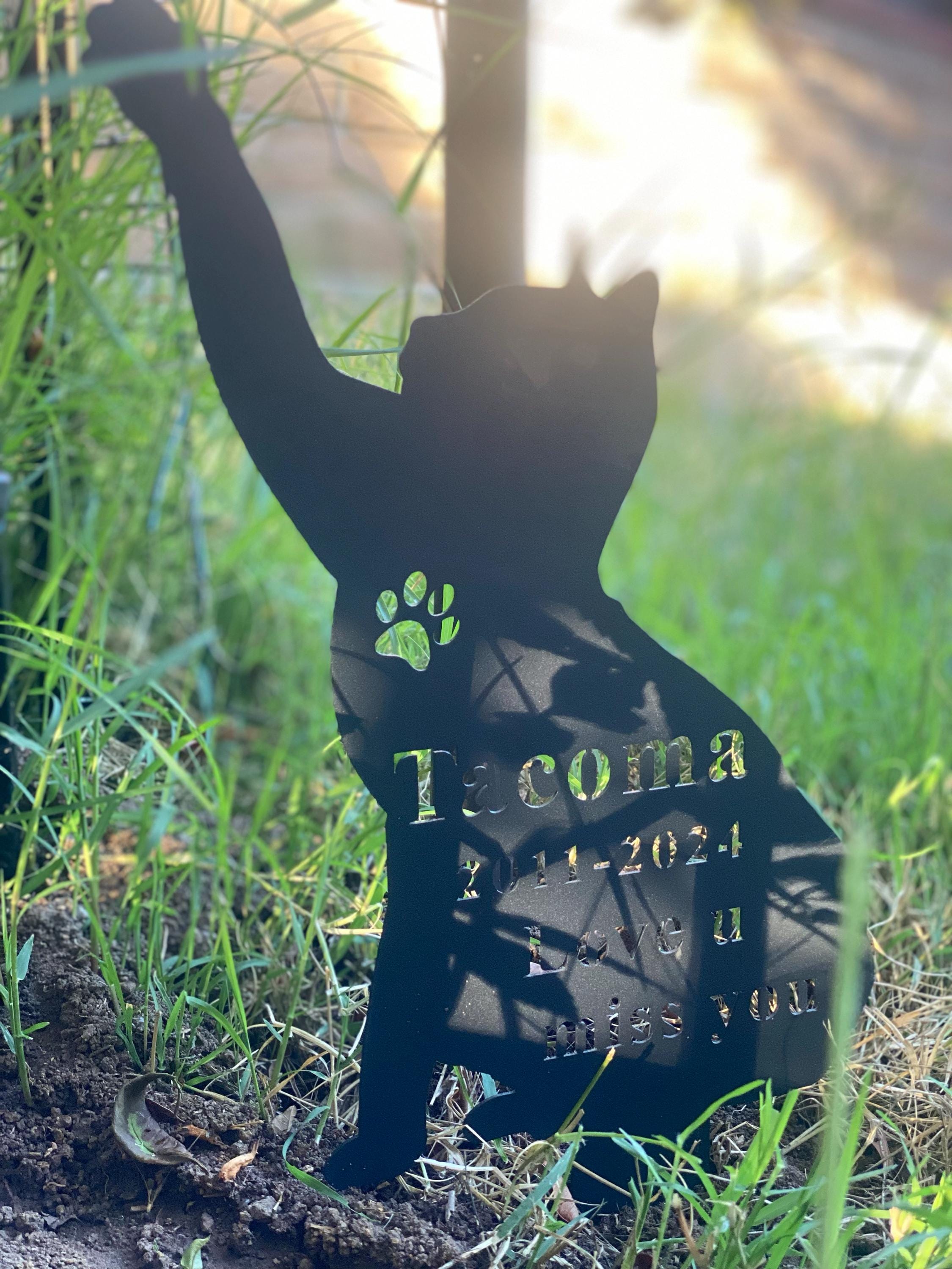 Custom Cat Memorial Stake Personalized Cat Memorial Plaque with Stake Cat Grave Marker Cat Memorial Gift Metal Garden Stake Cat Burial Stake