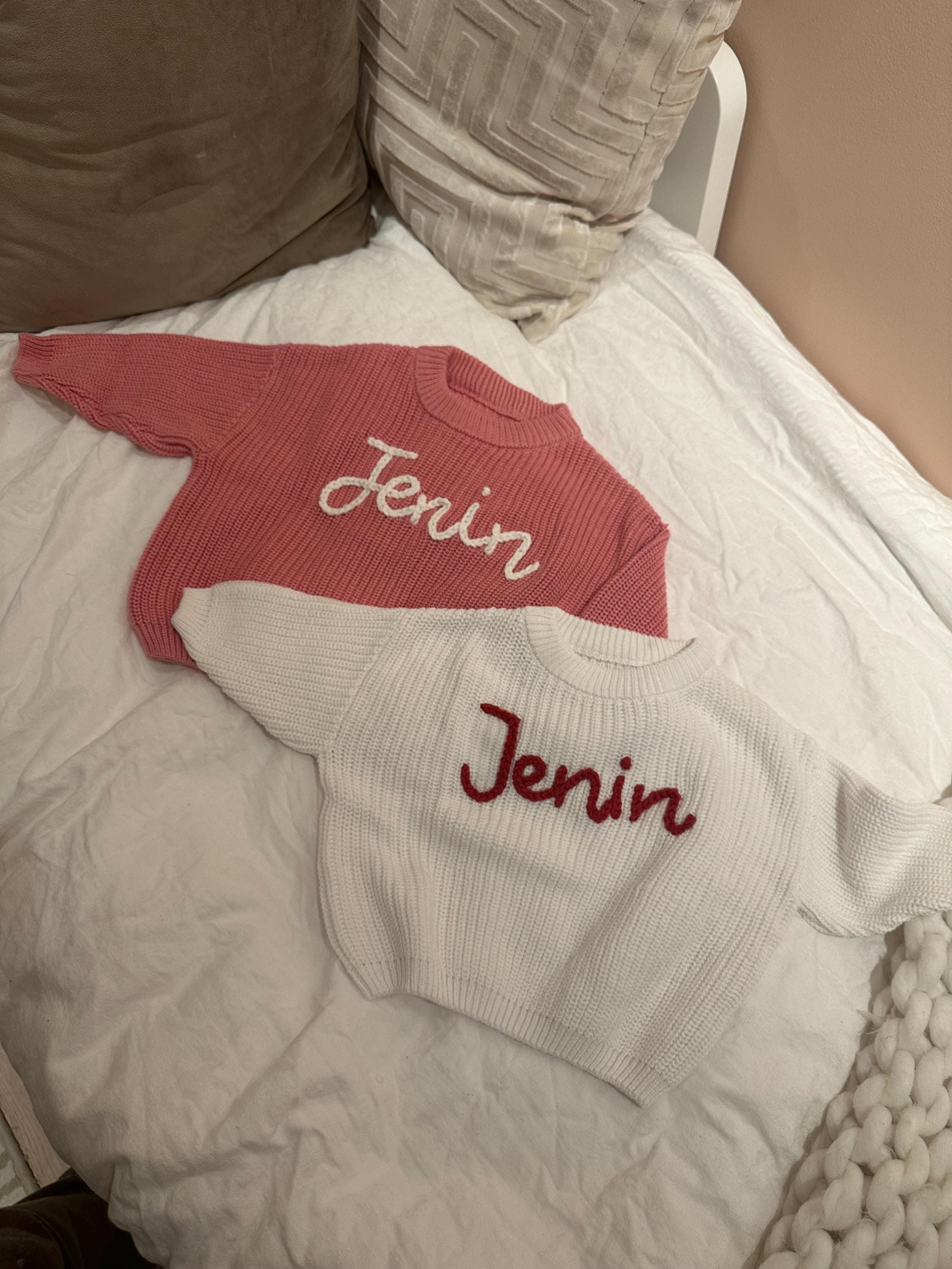 Cherished Custom Baby Sweaters: Personalize Their Name with Exquisite Embroidery