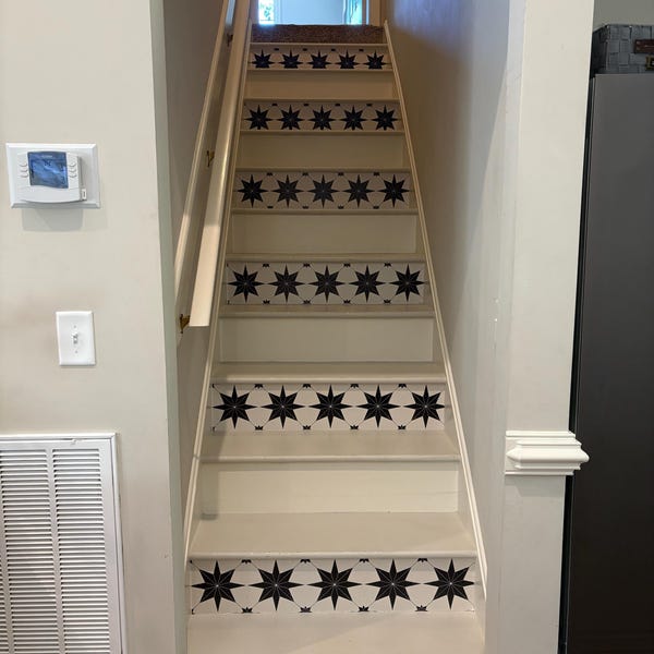 Moroccan Tuscan Pattern,stair Riser Stickers,peel and Stick Stair Riser ...