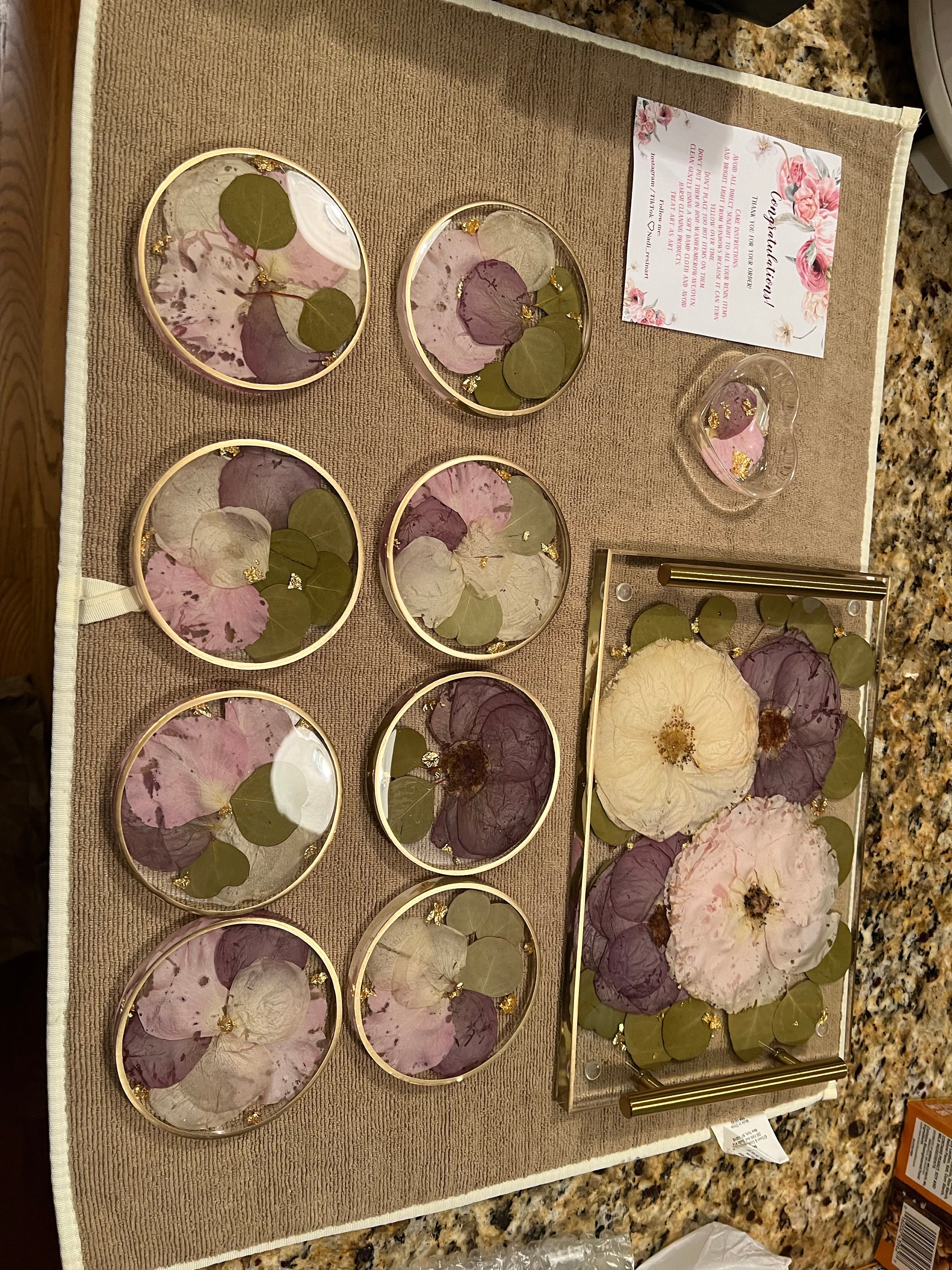 Preserved flowers from Brianna's etsy review