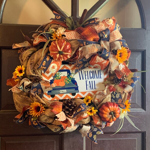 Lemon and sunflower grapevine wreath main image 1