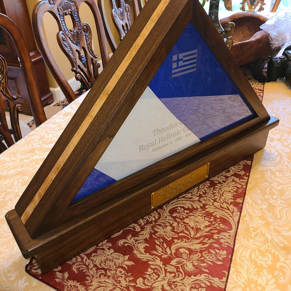 Memorial Flag Display Case With Maple Inlay - Etsy