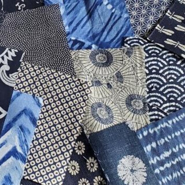 Japanese Boro Fabric Scraps - 20 Variety Indigo Cotton Pieces