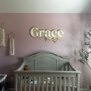 Personalized 3D Nursery Baby Name Sign Custom Wood Name Plaque ...