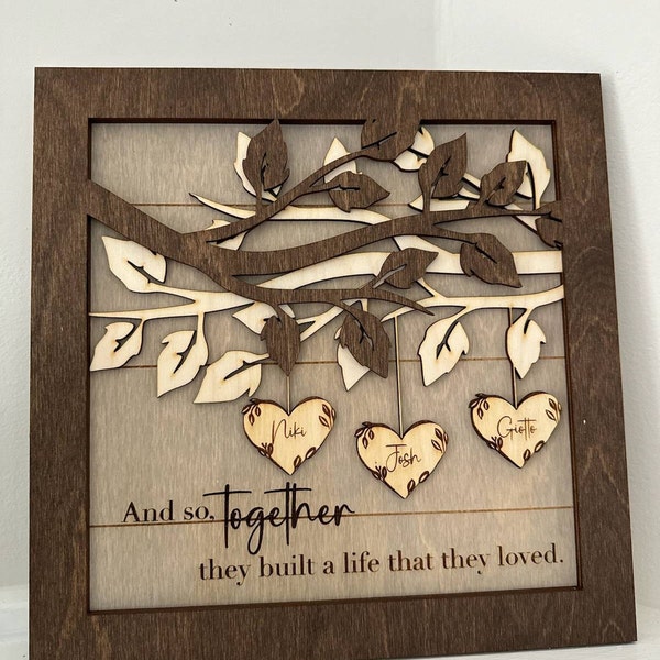 Custom Personalized Skeleton Wooden Sign - Gift Idea For Couple/Family - Sign With Family's Name main image 0